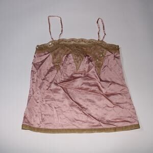 Moda International Vintage Pale Pink Cami With Lace And Sequins Size XXS